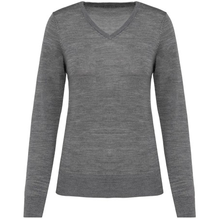 Pull Mérinos col V femme